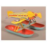 J. Chein Tin Litho Pontoon Airplane