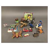 Tray of Tin and Plastic Wind-Up Toys
