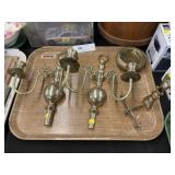 Brass Candle Sconces with Stand