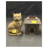 (2) Vintage Cast Metal Still Banks