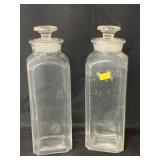 (2) Ground Stopper Decanter Bottles