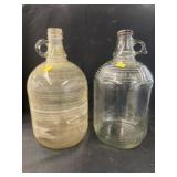 (2) Vintage Glass 1 Gallon Bottles