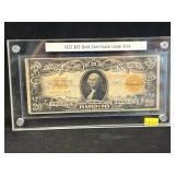 1922 $20 Gold Certificate Large Size