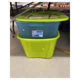 (2) Storage Totes with 1 Lid