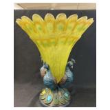 Imported Composition Peafowl Vase
