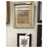 Marriage Certificate, Framed Watercolor