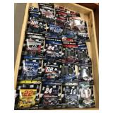Crafted Wooden Showcase with Nascar Collectibles