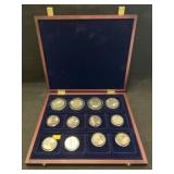 (4) Eisenhower $1 Coins & 8 Kennedy Half Dollars