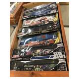 Crafted Wooden Showcase with Nascar Collectibles