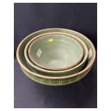 (3) Stoneware Nesting Bowls