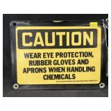 Vintage Steel Laminated CAUTION Sign