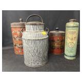Vintage Spice Tins with Creamer Can