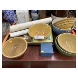 Stoneware Bowl, Storage Crock, Jar Lids