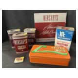 Vintage Cocoa, Spice and Nut Tins