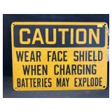 Vintage Steel CAUTION Sign