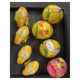 Tin Litho Candy Containers with Wind-Up Chicks