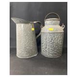 Agateware Cream Pail with Pitcher