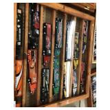 Crafted Wooden Showcase with Nascar Collectibles