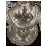 Silverplate Punch Bowl with Serving Tray