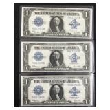 (3) Consecutive 1923 $1 Silver Certificates