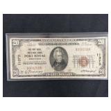 1929 $20 Port Royal National Bank Note