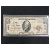 1929 $10 Russell National Bank Lewistown Note