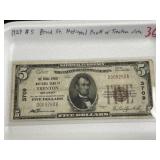 1929 $5 Broad St. National Bank of Trenton Note