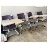 (11) Plastic Student Chairs with Desks