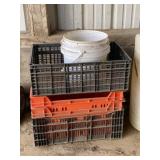(3) Plastic Storage Crates