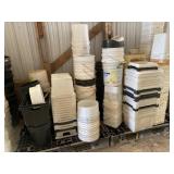 (2) Skids of Plastic Totes & 5 Gallon Buckets