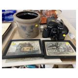 C.X. Carlson Prints with Salt Glazed Crock