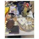 Wall Clock, Chicken Figurines, Home Decor