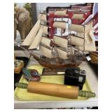 Model Ship, Rolling Pin, Camera