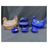 Hen and Rabbit On Nest Canisters