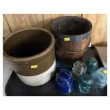 Insulators, Storage Crock, Banded Bucket