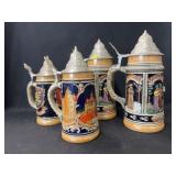 (4) West German Beer Steins