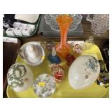 Art Glass Figurines, Paint Decorated Eggs, etc.