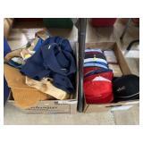 (2) Boxes of Vintage Clothing & Advertising Hats