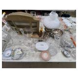 Pattern Glass, Table Light, Silverplate Items