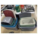 (11) Storage Totes with 4 Lids