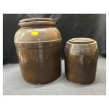 (2) Stoneware Storage Canisters