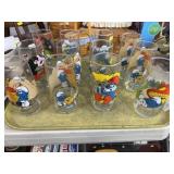 (12) Vintage Smurf Character Glasses
