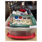 Christmas Ornaments, Storage Tote/Lid