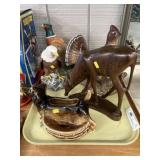 Porcelain and Ceramic Figurines with Planter