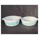(2) Vintage Pyrex Amish Butterprint Serving Bowls