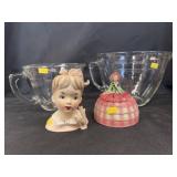 (2) Measuring Cups with Head Vase