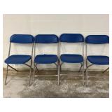 4 Blue Folding Chairs