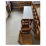 (6) Preschool Wooden Chairs w/ Table