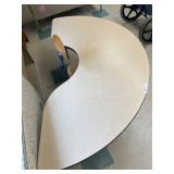 6ft Half Circular Work Table w/ Chair