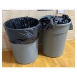 (2) Rubbermaid Brute Trash Cans